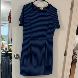 Pixley Blue and Black Striped Top